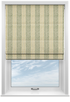 Land & Shore Fintra Stripe, Green - Twist&Fit Roman Blind